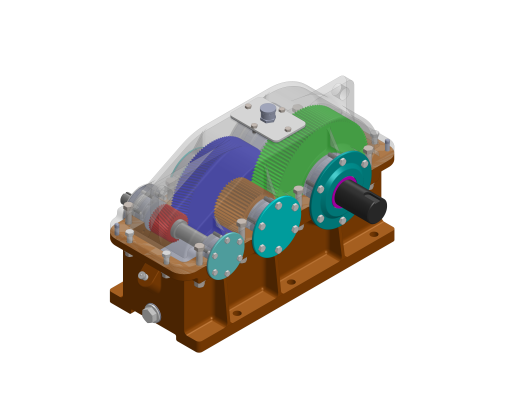 hop giam二级直齿斜齿变速箱3D图纸 Solidworks设计缩略图